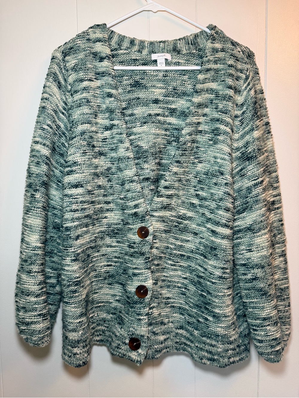 J. Jill Womans XL Button Knit Cozy Cardigan